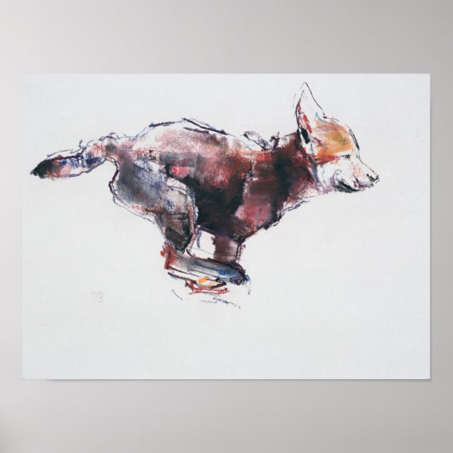 Póster Running wolf pup (Frente)