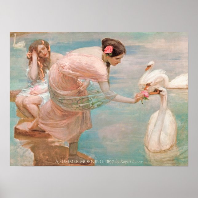 Póster Rupert Bunny Verano por la mañana 1897 Mujeres con (Frente)