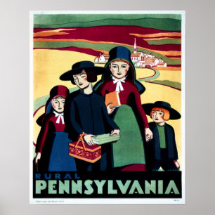 Póster RURAL PENNSYLVANIA Publicidad de turismo de cosech