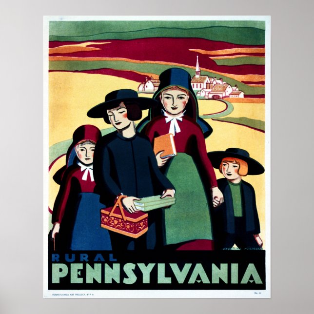 Póster RURAL PENNSYLVANIA Publicidad de turismo de cosech (Frente)