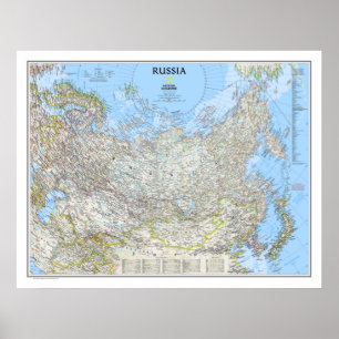 Póster Rusia: 2012/presente - Mapa detallado de las pared