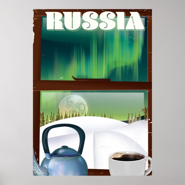 Póster Rusia: Acogedora cabaña en la nieve (Frente)