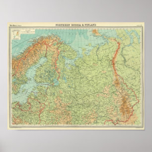 Póster Rusia del Norte y Finlandia