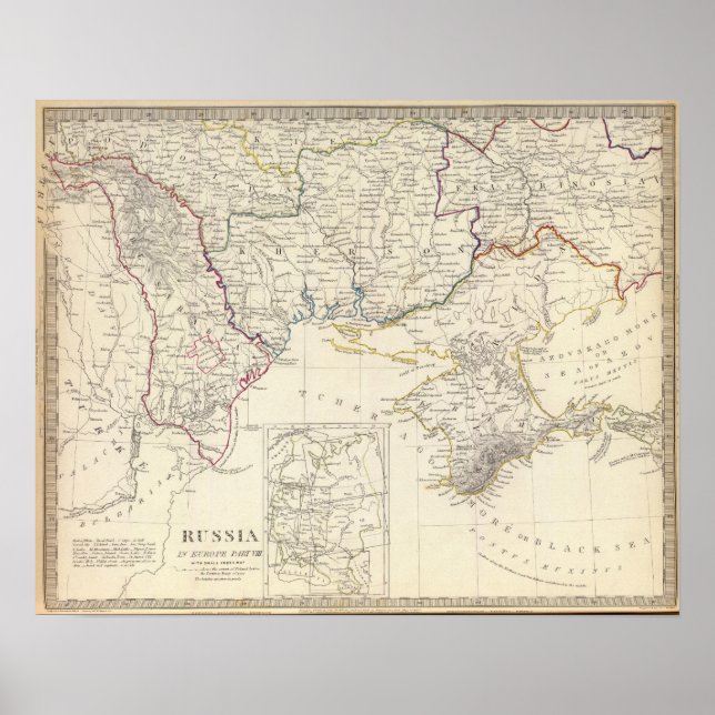 Póster Rusia en Europa Parte VIII con mapa de índices (Frente)