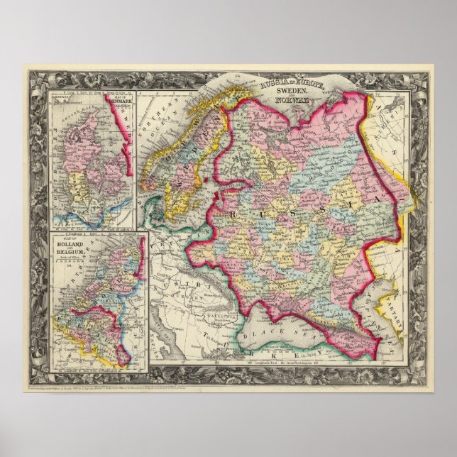 Póster Rusia En Europa, Suecia Y Noruega (Frente)