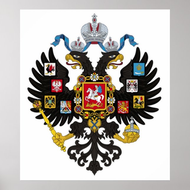 Póster RUSIA Escudo de armas del Imperio Ruso (Frente)