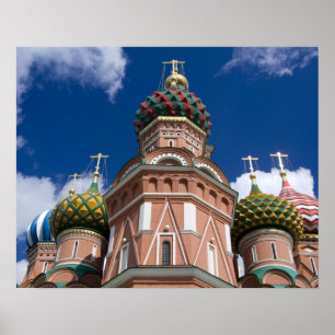 Póster Rusia, Moscú, Plaza Roja. St. Basil 2