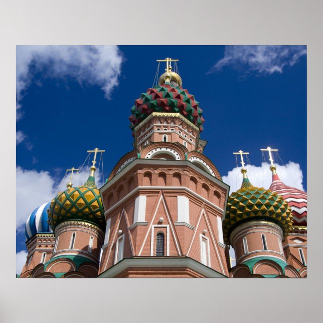 Póster Rusia, Moscú, Plaza Roja. St. Basil 2 (Frente)