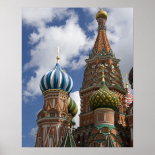 Póster Rusia, Moscú, Plaza Roja. St. Basil 4