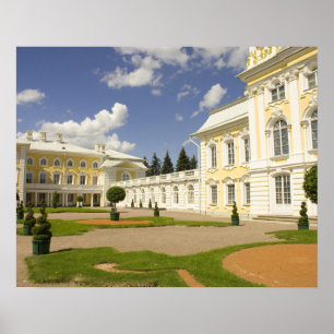 Póster Rusia. Petrodvorets. Palacio Peterhof. Pedro el 3
