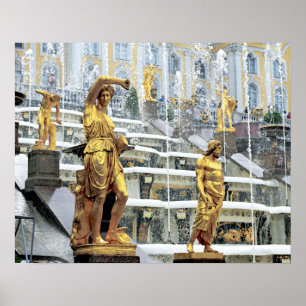 Póster Rusia, San Petersburgo, Peterhof, Sansón y