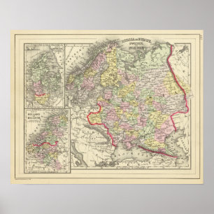 Póster Rusia, Suecia, Noruega