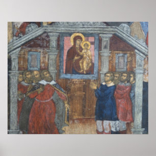 Póster Rusia, Yaroslavl, fresco en la Catedral de St.