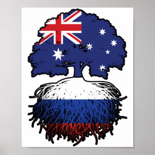 Póster Ruso Australia Australia Roots de árboles de Rusia
