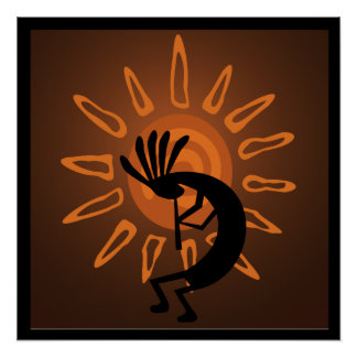 Poster ruso del suroeste de Kokopelli Sun
