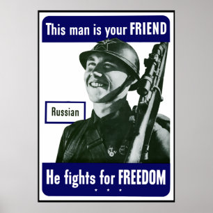 Póster Ruso — Este Hombre Es Tu Amigo — Frontera