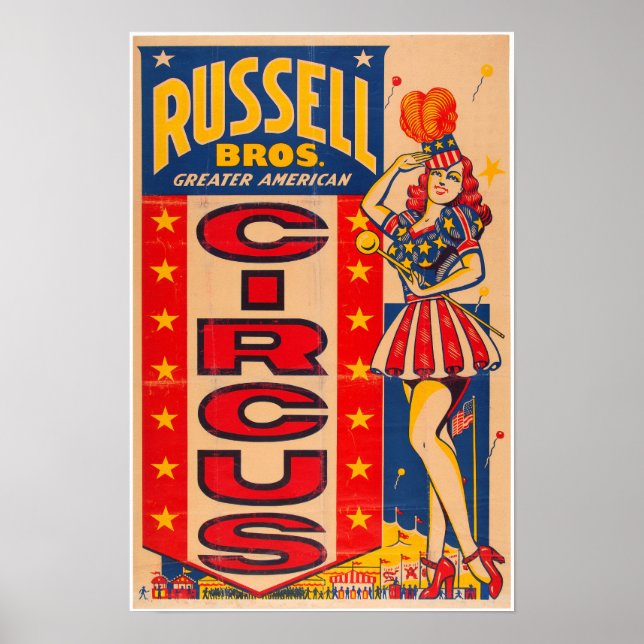 Póster Russel Bros Gran Poster de Circo Americano (Frente)