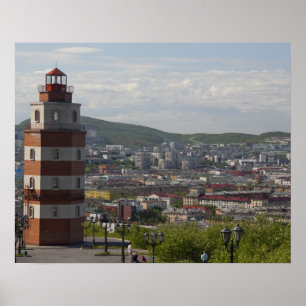 Póster Russia, Murmansk. Largest city north of the
