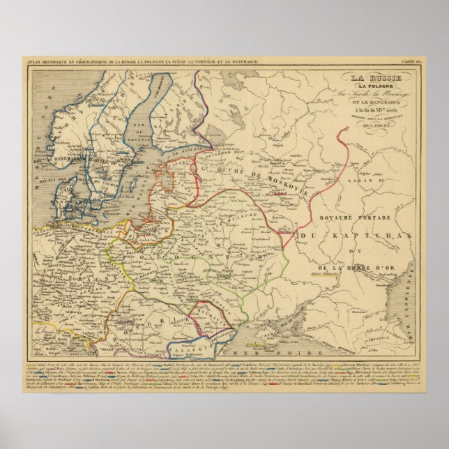 Póster Russie, Pologne, Ante, noruega, Danemarck (Frente)