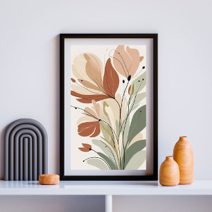 Póster Rust Bloom Serenity IV – Botánica contemporánea