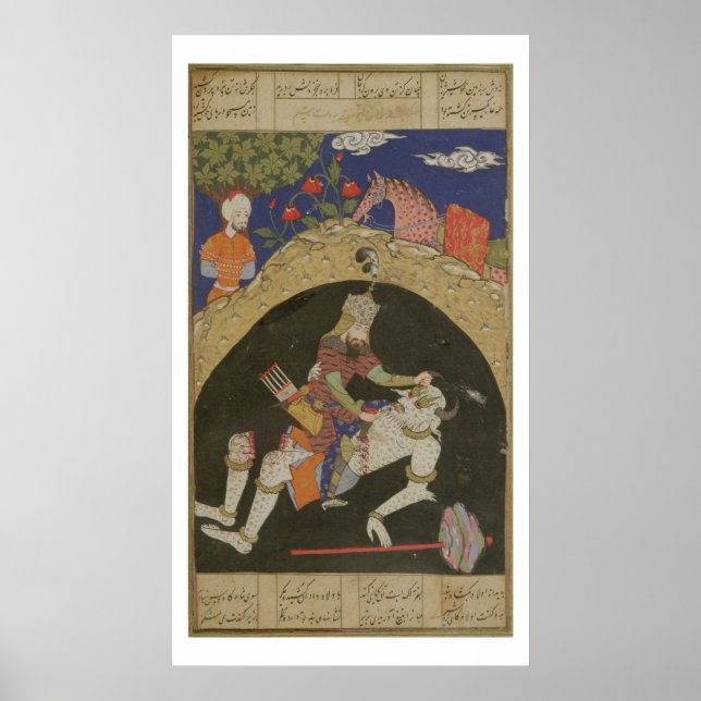 Póster Rustam slays the White Div of Mazandaran, illustra (Frente)