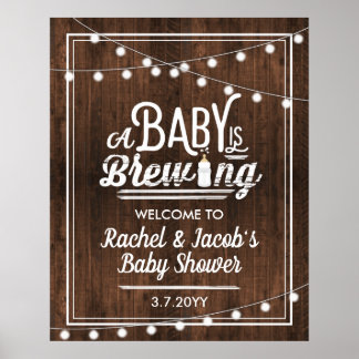 Póster Rustic A Baby prepara el Rótulo de bienvenida Baby