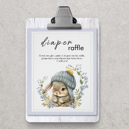 Póster Rustic Baby Animal Baby Shower Bunny Diaper Raffle