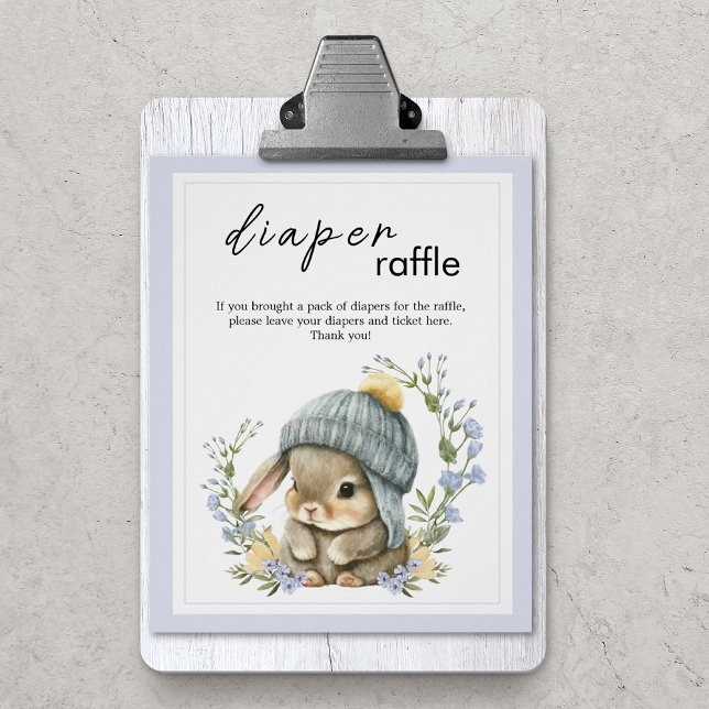 Póster Rustic Baby Animal Baby Shower Bunny Diaper Raffle (Rustic Baby Animal Baby Shower Bunny Diaper Raffle Party Games)