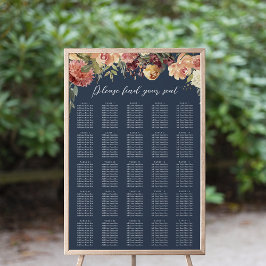 Póster Rustic Bloom Floral XL Wedding Seating Chart