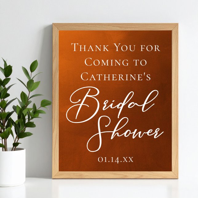 Póster Rustic Burnt Orange Bridal Shower Welcome (Subido por el creador)