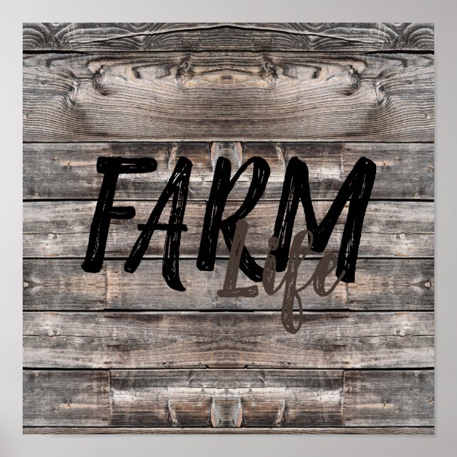 Póster rustic chic FARM LIFE in script | (Frente)