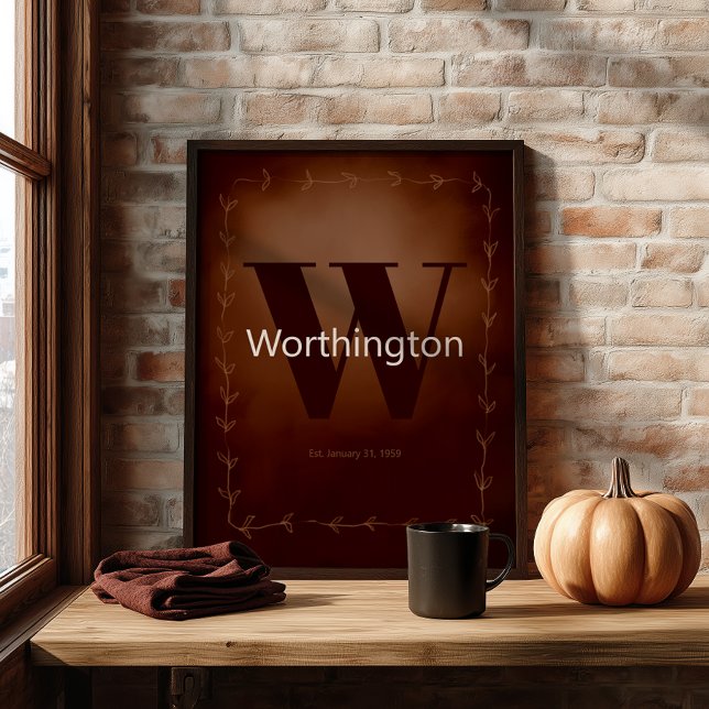 Póster Rustic Custom Family Last Name Cowboy Decor (Subido por el creador)