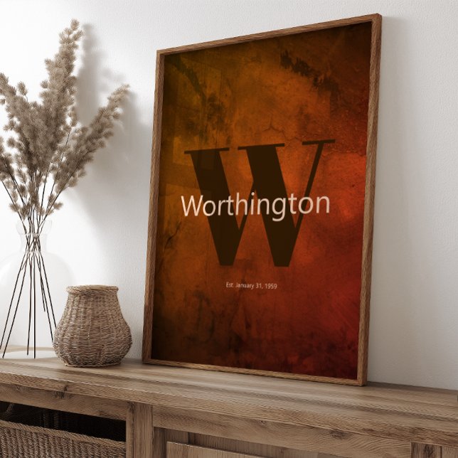 Póster Rustic Custom Last Name Western Farmhouse (Subido por el creador)