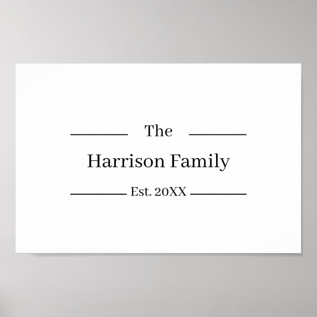 Póster Rustic Farmhouse Custom Family Name Sign  (Frente)