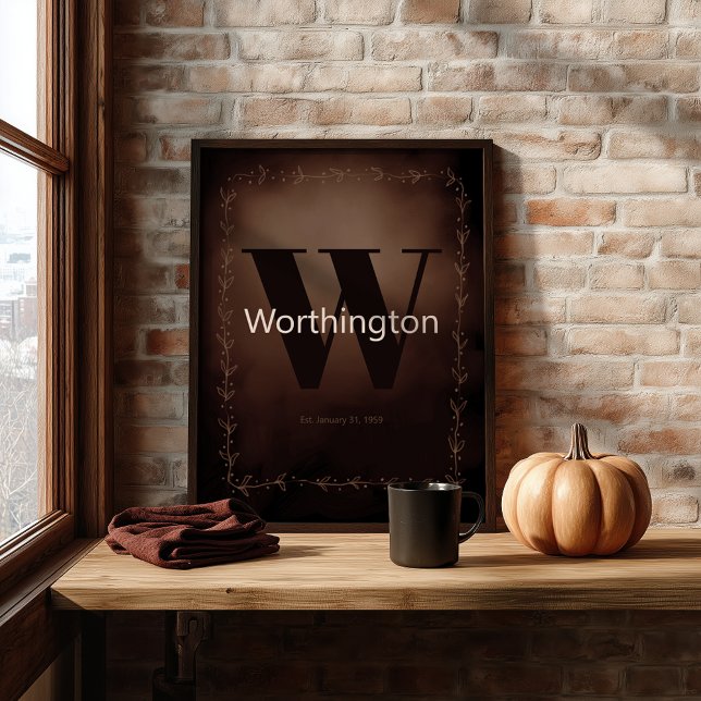 Póster Rustic Farmhouse Family Last Name Western Decor (Subido por el creador)