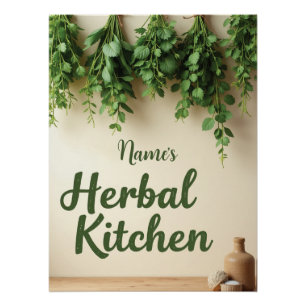 Póster Rustic Farmhouse Herrbal Kitchen Wall Art