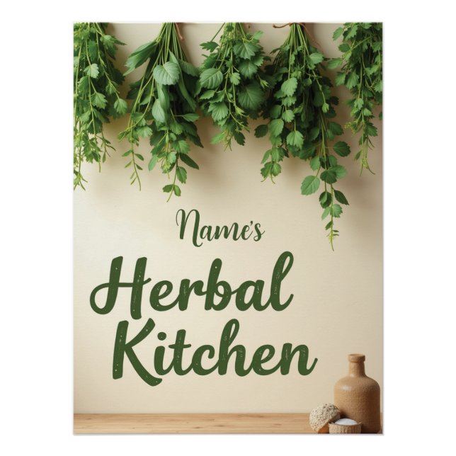 Póster Rustic Farmhouse Herrbal Kitchen Wall Art (Anverso)