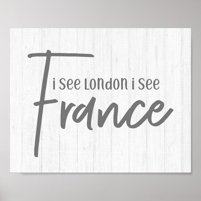 Póster Rustic Farmhouse I See London I See France Wood (Frente)