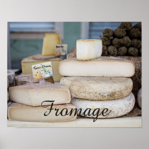 Póster Rustic French Cheese Selection