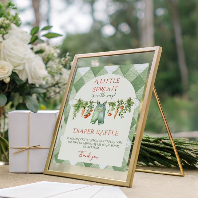 Póster Rustic Gender Neutral Sprout Baby Shower Diaper (Subido por el creador)
