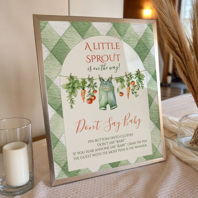 Póster Rustic Gender Neutral Sprout Baby Shower Fun Game (Subido por el creador)