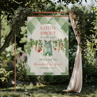 Póster Rustic Gender Neutral Sprout Baby Shower Welcome