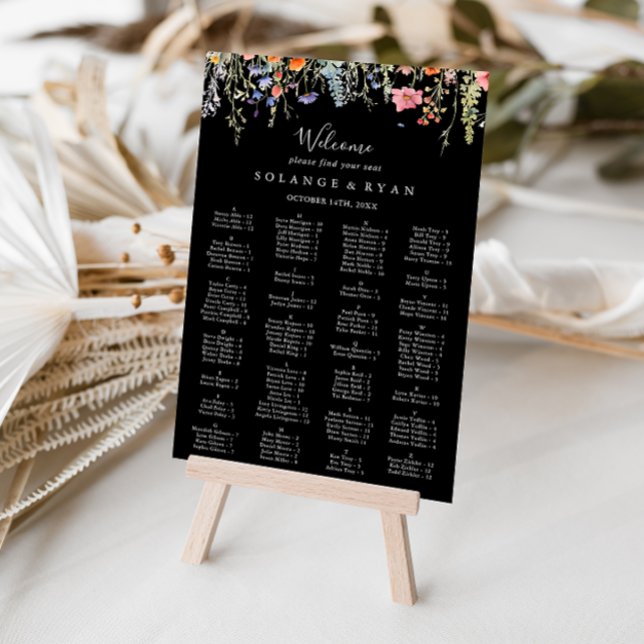 Póster Rustic Meadow Botanical Alphabetical Seating Chart (Subido por el creador)