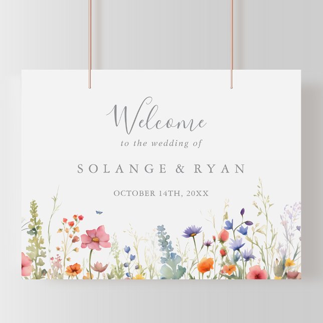 Póster Rustic Meadow Botanical Wedding Welcome Sign (Subido por el creador)