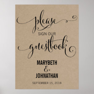 Póster Rustic Modern We Do Boda Guest Book Poster