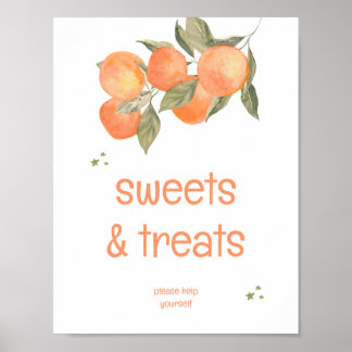 Póster Rustic Orange Grove "Sweets & Treats" Sign