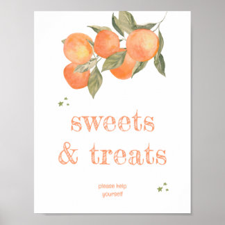 Póster Rustic Orange Grove "Sweets & Treats" Sign