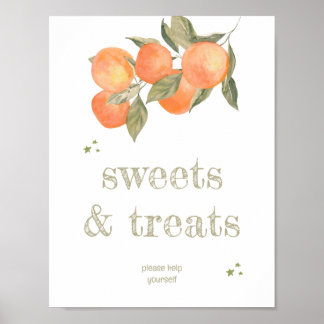 Póster Rustic Orange Grove "Sweets & Treats" Sign