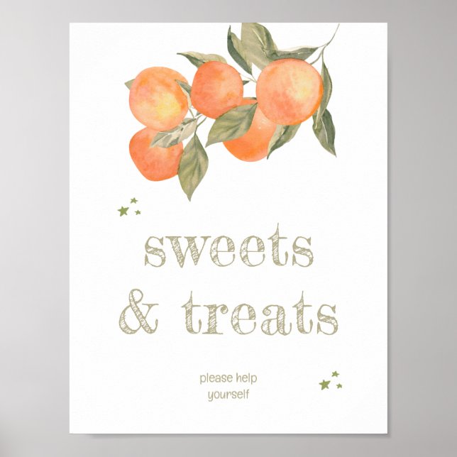 Póster Rustic Orange Grove "Sweets & Treats" Sign  (Frente)