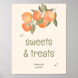 Póster Rustic Orange Grove "Sweets & Treats" Sign 